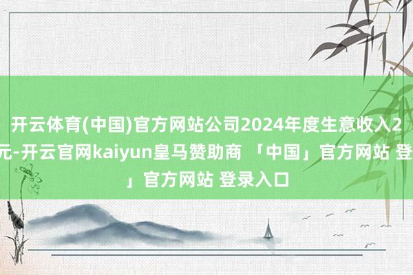 开云体育(中国)官方网站公司2024年度生意收入2.89亿元-开云官网kaiyun皇马赞助商 「中国」官方网站 登录入口