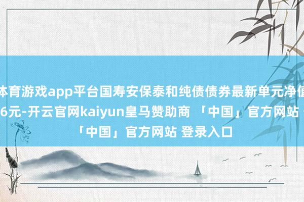 体育游戏app平台国寿安保泰和纯债债券最新单元净值为1.0476元-开云官网kaiyun皇马赞助商 「中国」官方网站 登录入口