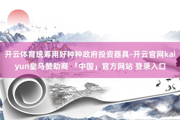 开云体育统筹用好种种政府投资器具-开云官网kaiyun皇马赞助商 「中国」官方网站 登录入口