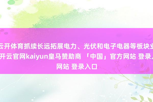 云开体育抓续长远拓展电力、光伏和电子电器等板块业务-开云官网kaiyun皇马赞助商 「中国」官方网站 登录入口