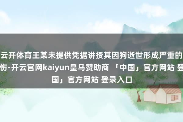 云开体育王某未提供凭据讲授其因狗逝世形成严重的精神损伤-开云官网kaiyun皇马赞助商 「中国」官方网站 登录入口